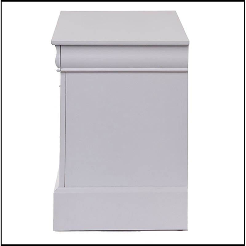2-Drawer Nightstand, White