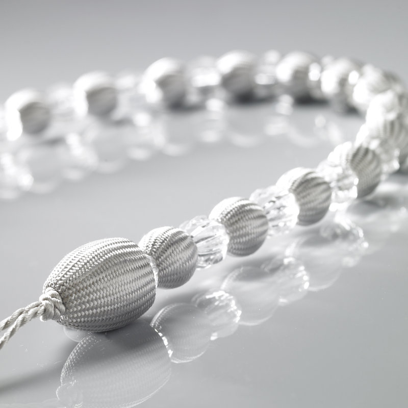 Canaan Earl Beaded Curtain Tieback, Silver