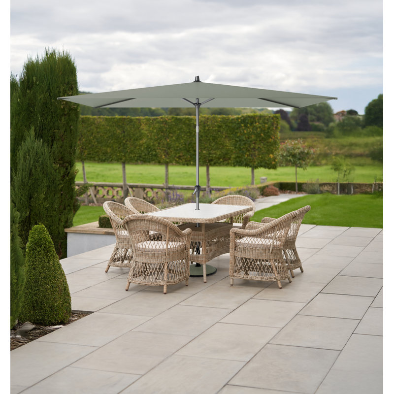 300cm X 200cm Rectangular Tilt Market Parasol, Green
