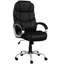 Chaise de bureau rembourrée en cuir de polyuréthane, chaise pivotante réglable à 360 degrés moderne, haut dossier