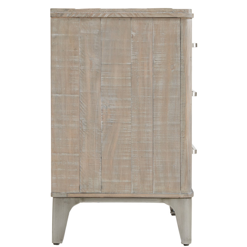 Mauve 28'' W Metal Nightstand, Gray/Taupe