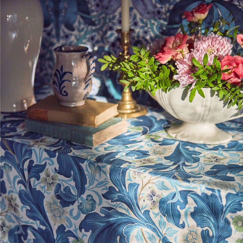 Bedford Park Leicester Fabric, Paradise Blue