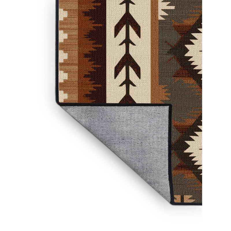  Tapis lavable à motif géométrique à têtes de flèches, Rectangle 4pi x 6 pi