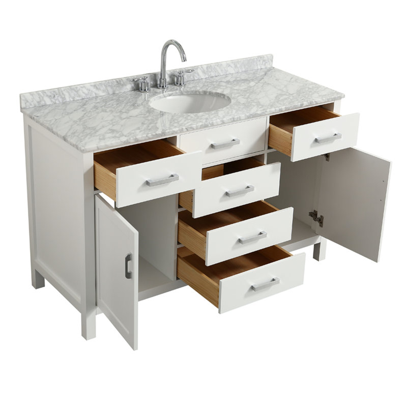 Ensemble de meuble-lavabo simple 55 po Bristol, Blanc