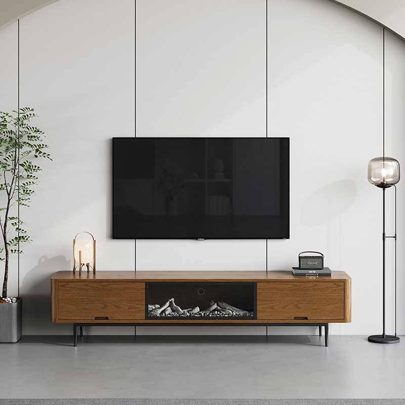 Meuble télé avec foyer à flamme simulée, H 17,72 po x L 78,74 po x l 15,16 po