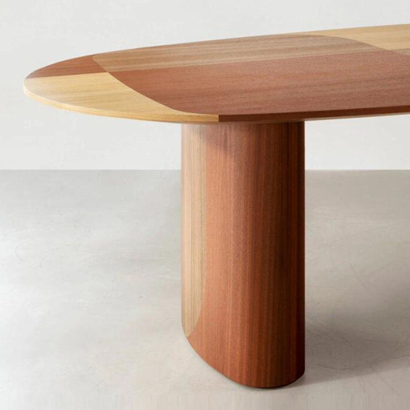 Table elliptique en bois massif idéale pour un usage domestique, H 29,53 po x l 94,49 po x P 35,43 po
