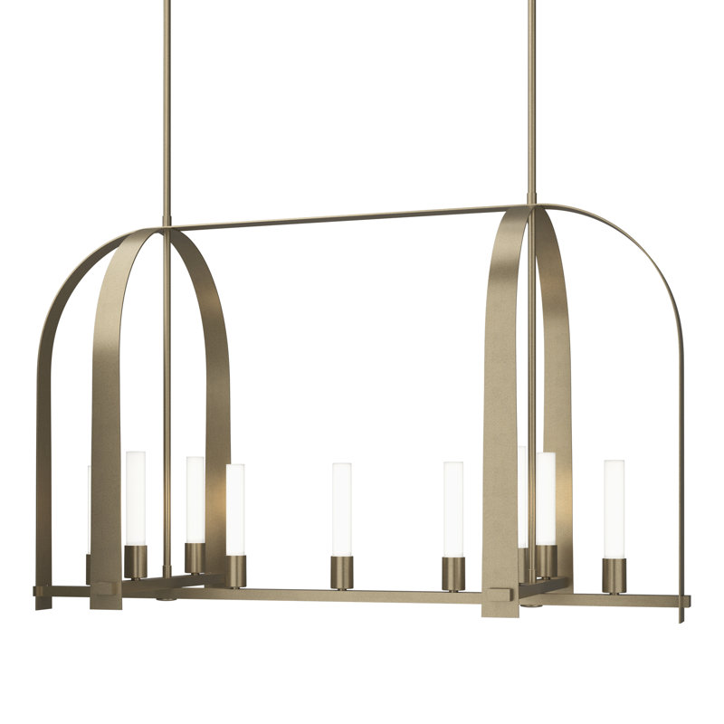 Luminaire suspendu linéaire à 9 lumières pour îlot de cuisine Triomphe, Doré clair