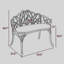 Banc en fonte d'aluminium-466045503