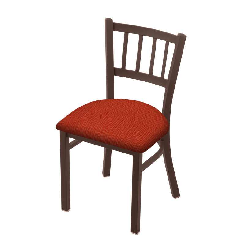Chaise Contessa 610, Tissu graphique rubis, Bronze