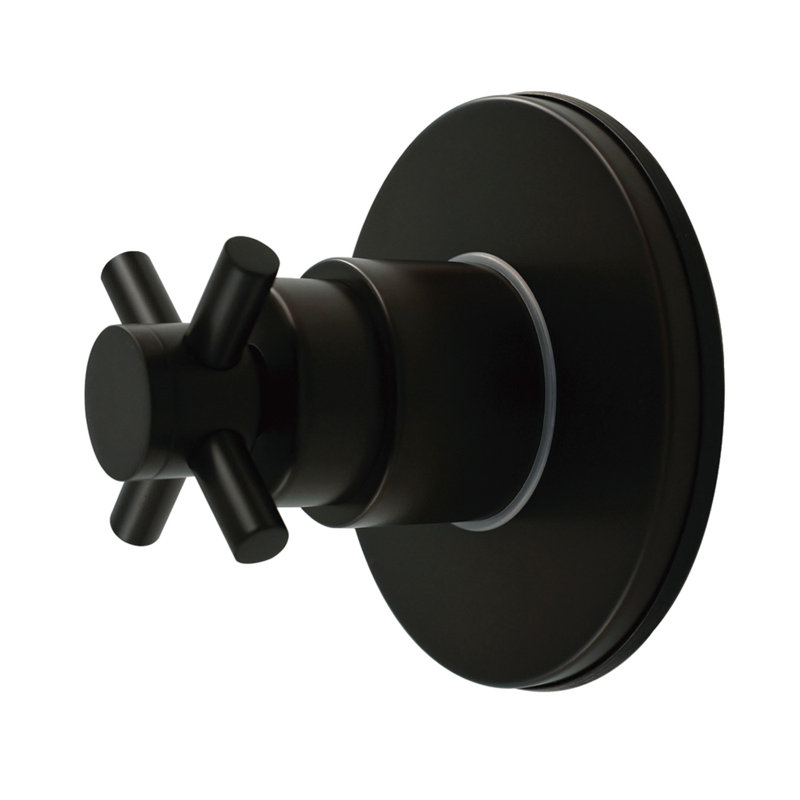 Kingston Brass Concord Single-Handle Wall Mount Six-Way Diverter Valve with Trim Kit, Matte Black