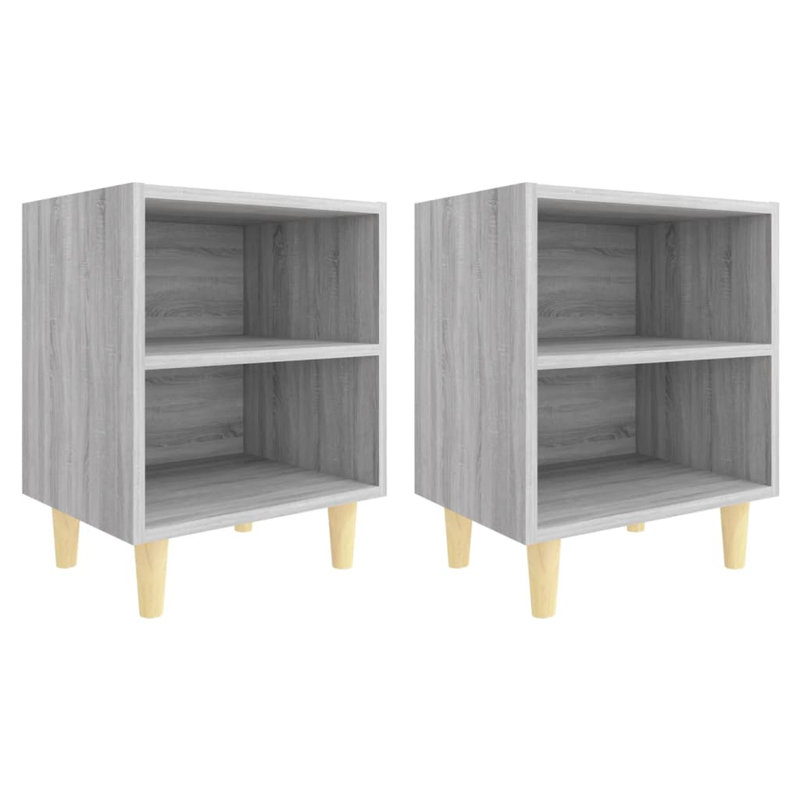 Southwell 40 cm W Bedside Table, Grey Sonoma