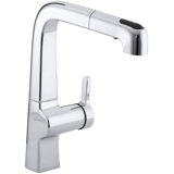 Evoke Single-Hole Kitchen Sink Faucet with 9" Pullout Spout with ProMotionâ¢ and MasterCleanâ¢