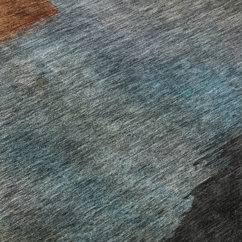 Premium Machine Washable Wayne AMF1100 Squares Rug, Rectangle 1 pi 8 po x 2 pi 6 po