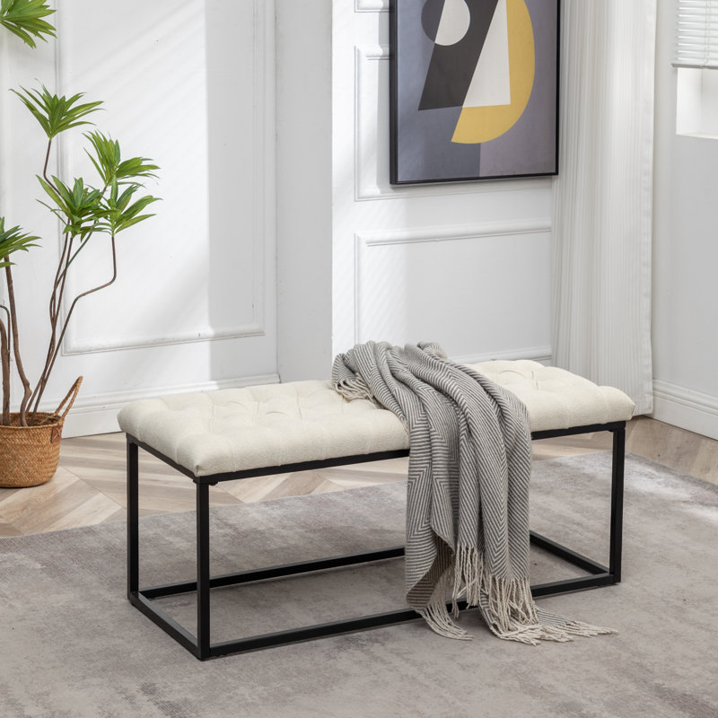 Banc rembourré Aavir, Blanc