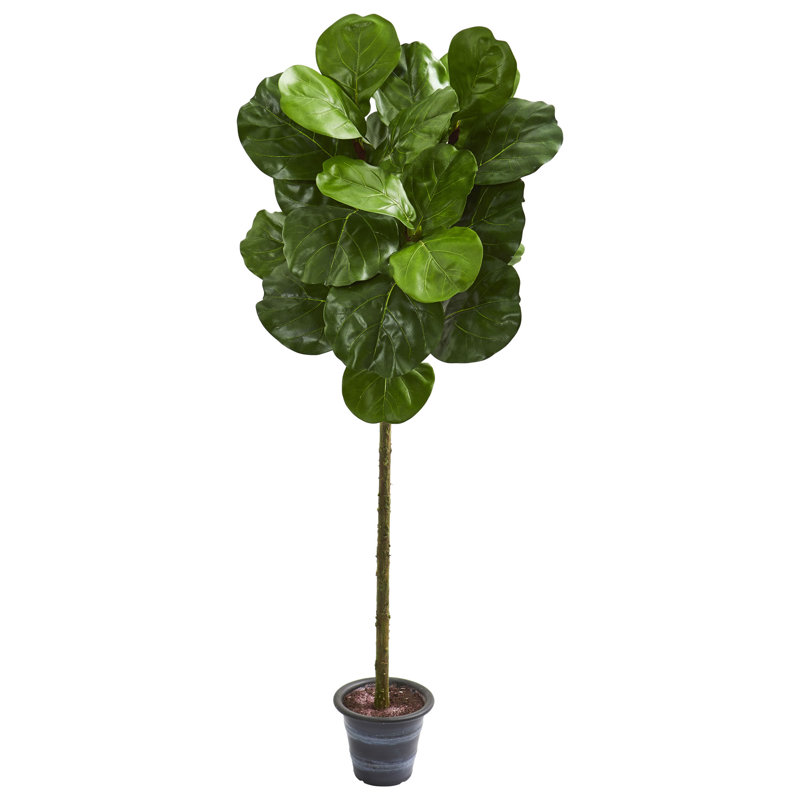 Figuier à feuilles artificielle en pot, H 48 po x l 15 po x P 15 po