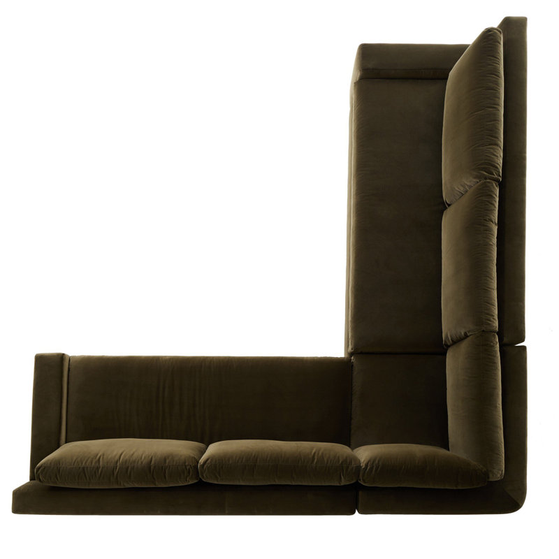 Yelena 3PC Sectional-Surrey Olive, Surrey Olive Performance Velvet