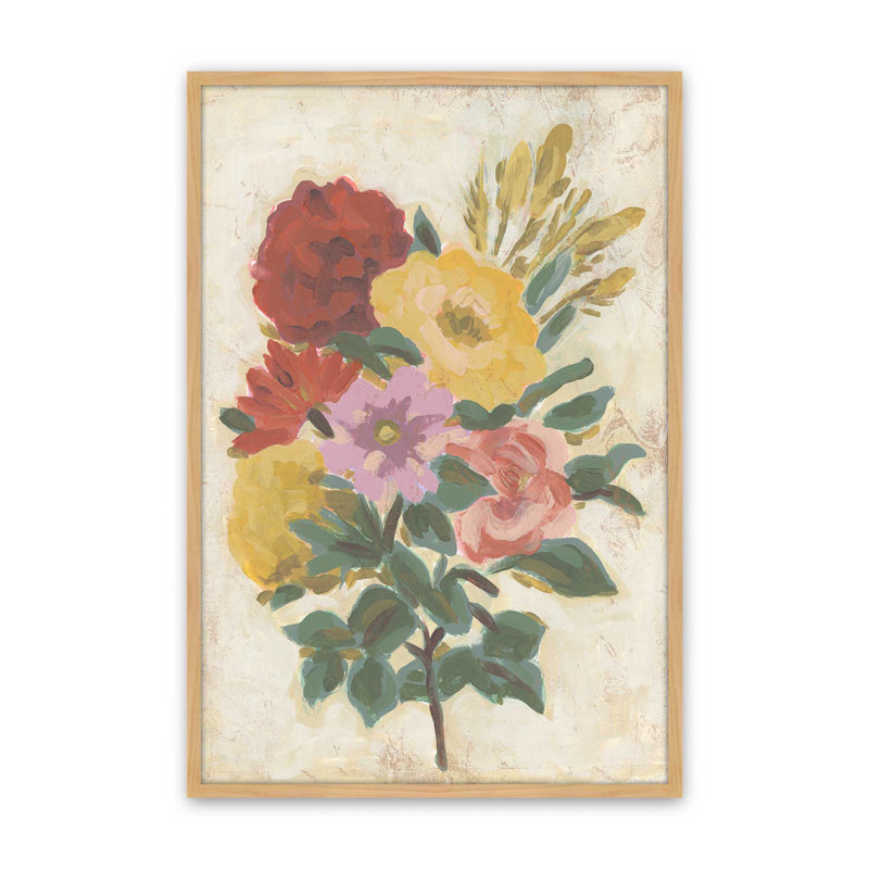 «Harvest Bouquet II» par June Erica Vess, reproduction d'art, H 30 po x l 20 po, Open Corner Framed Print without Mat Paper