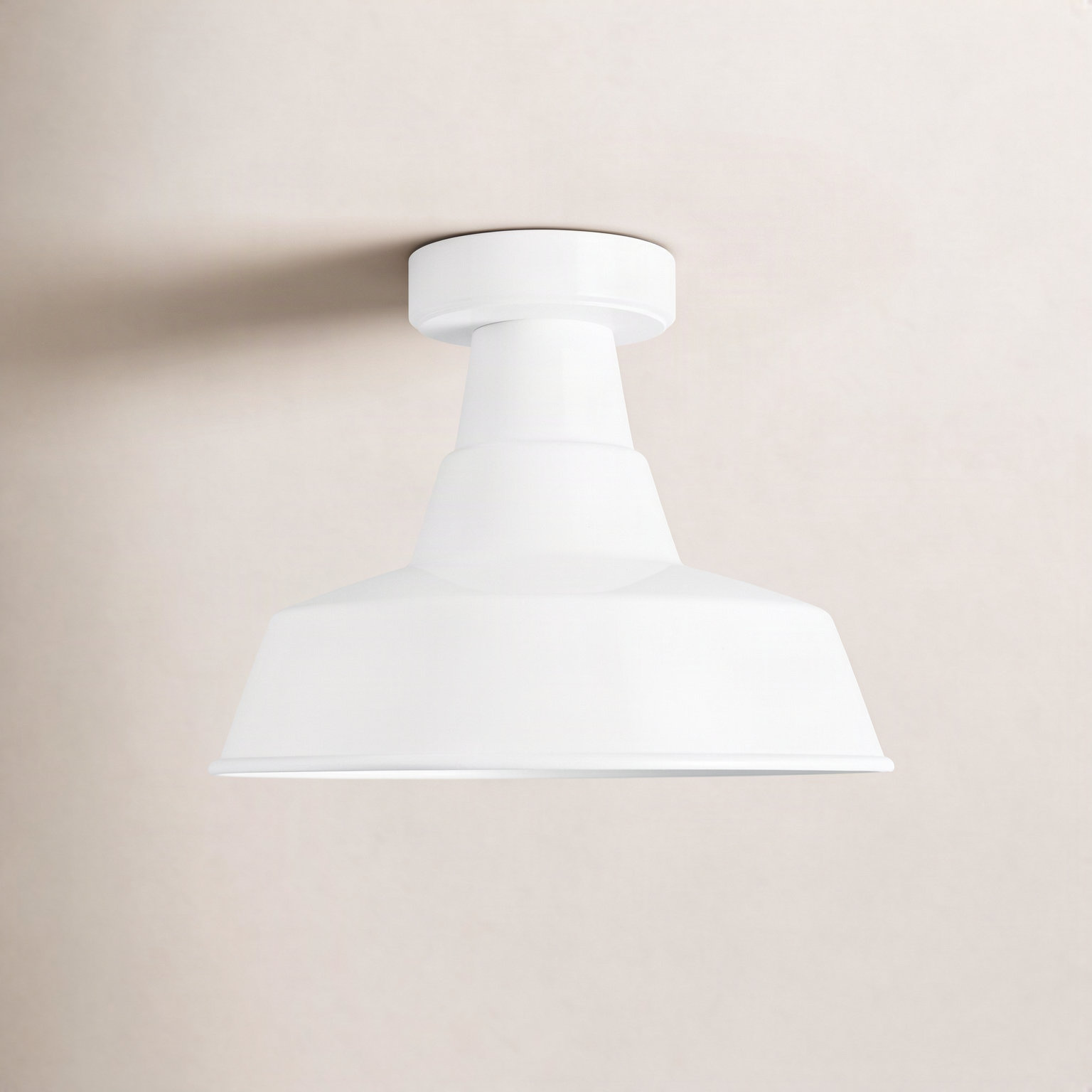 Blakeston Outdoor Semi-Flush Mount, White