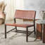 Chaise avec accoudoirs en cuir fleurie l 26,4 po Sarah-1669412448-1669412461