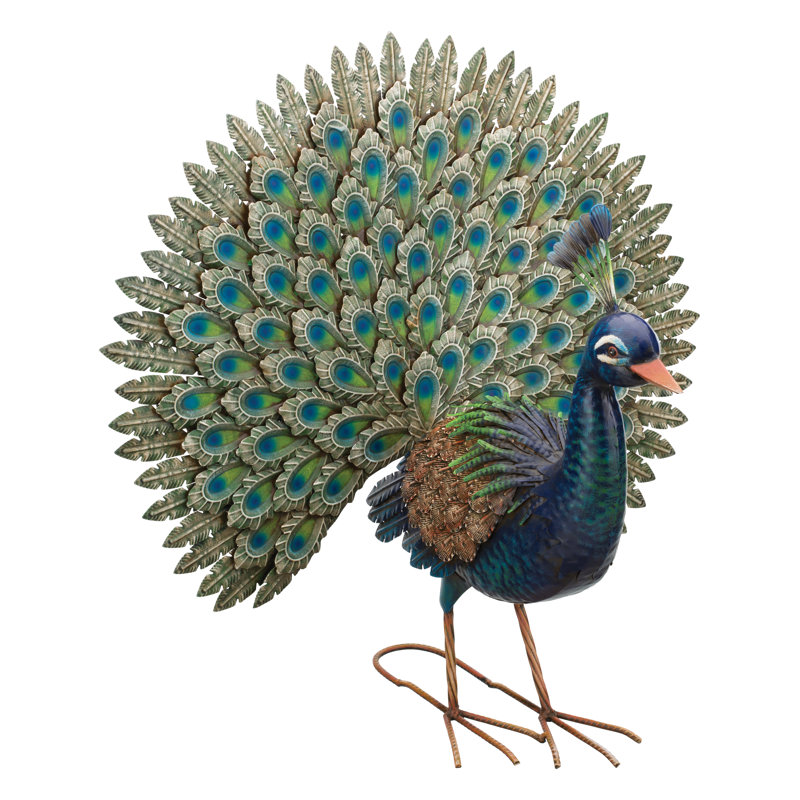 Peacock Pride 25.3" Multicolor Metal Wall Art