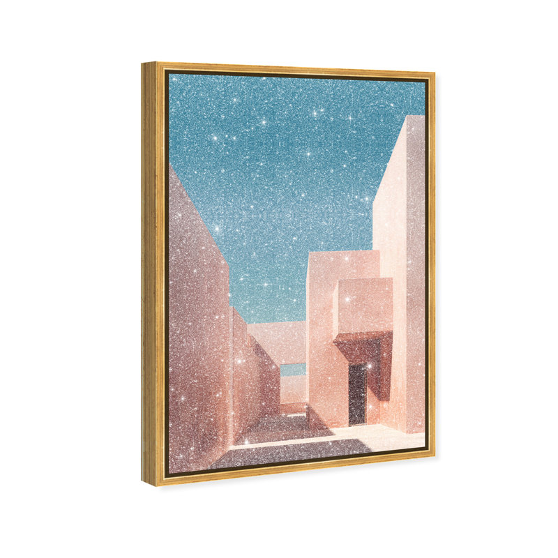 Structured Pink II Print by Oliver Gal, 25"H x 17"W, Gold Floater Frame