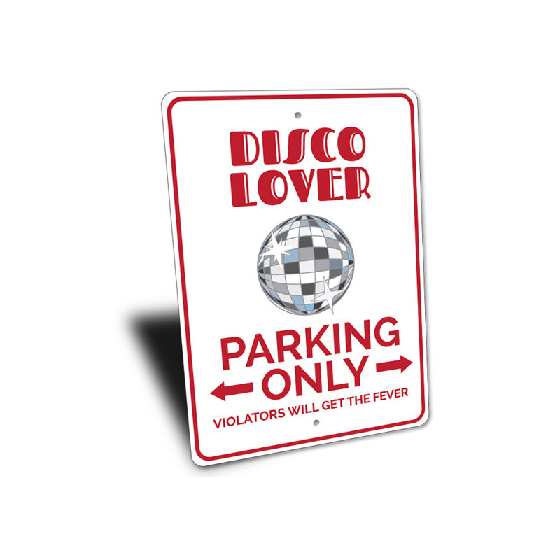 Enseigne disco, H 14 po x l 10 po x P 0,04 po