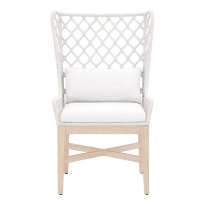 Woven Premium All-Weather Wicker Outdoor Dining Side Chair with Cushion