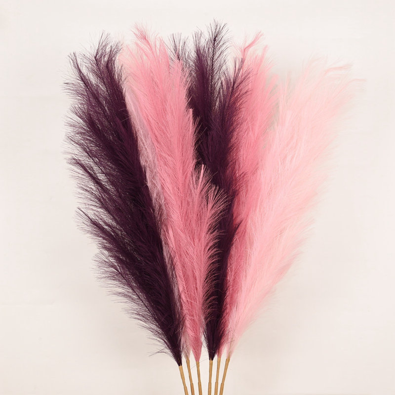 Tall Faux Pampas Grass Spray, Artificial Long Stem Floral Fluffy Fake Plants Pampas Grass For Floor Vase Filler Home Boho Wedding Party Dining Table Centerpiece Decor