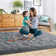 Westcliffe Soft Fluffy Grey Indoor / Outdoor Machine Washable Area Rug