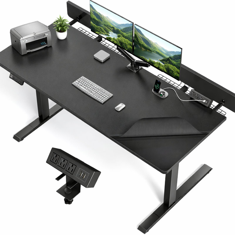 Electric Standing Desk With Flip-up Cable Management