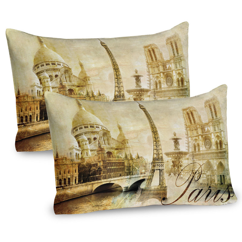 Ensemble de 2 taies décoratives Ambesonne Paris, H 20 po x l 30 po