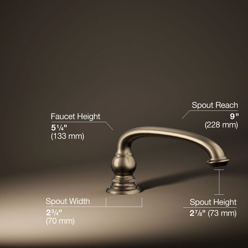 Artifacts® Deck-Mount Bath Spout with Arc Design, Vibrant Brushed Bronze