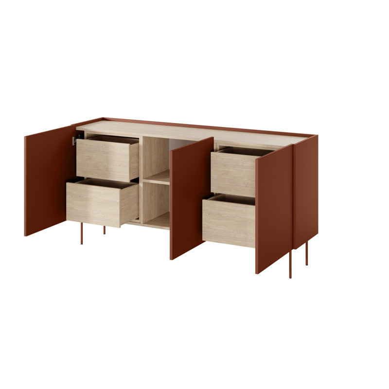 Cashious 170cm Sideboard, Ceramic Red