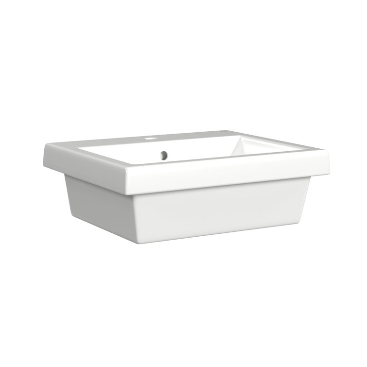 Cheviot Products 17.12'' White Vitreous China Rectangular Bathroom Sink with Overflow