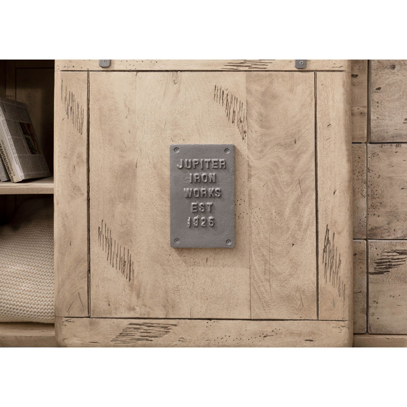 Railway 140cm Solid Wood Sideboard, Whitewash Lacquered