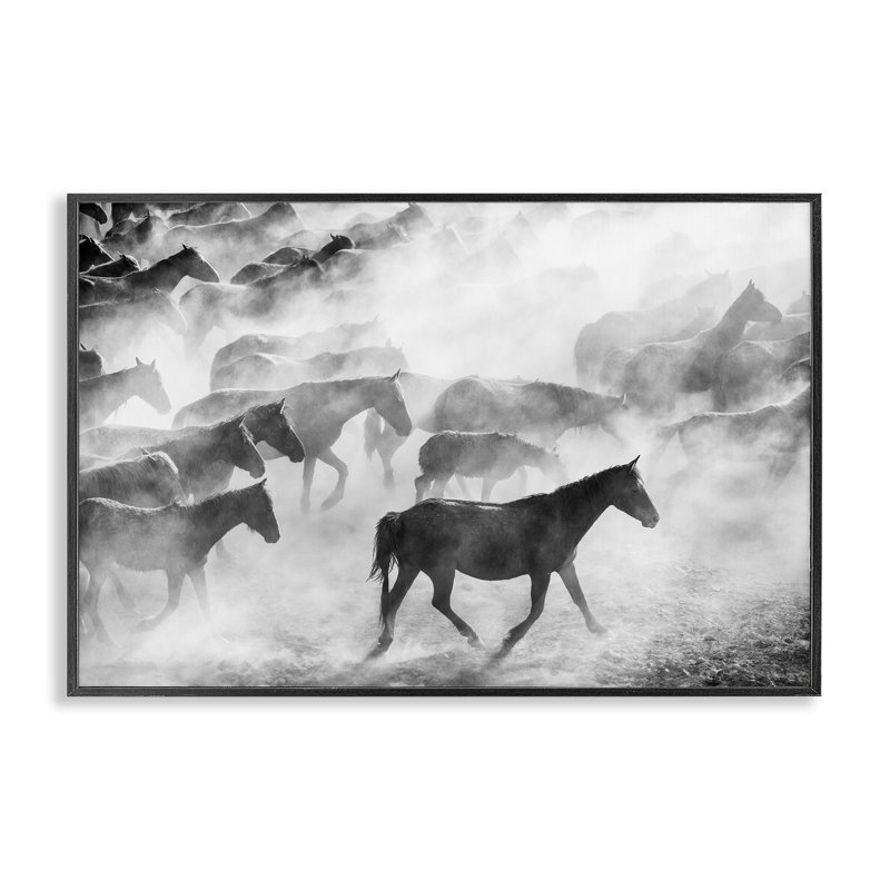 «Dusty Road Horse», reproduction de giclée par Sissi et Seb, H 12 po x l 18 po, Giclée encadrée noir minuit