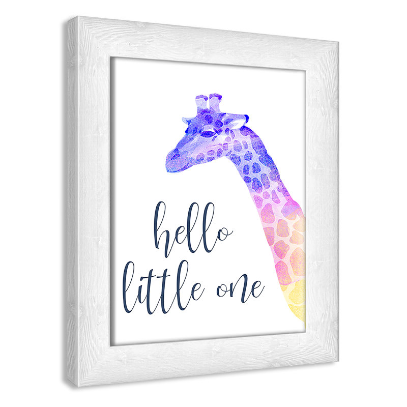 Hello Little One, art encadré, H 12 po x l 10 po x P 0,63 po, Cadre noir