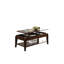 Table basse en noyer avec plateau relevable