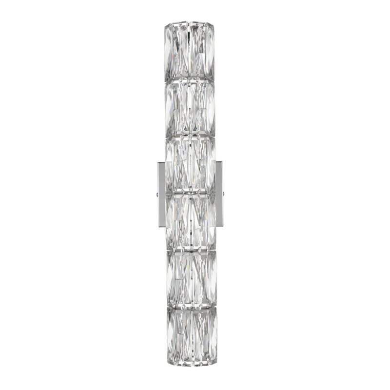 Éclairage pour salle de bain moderne en cristal 6 lumières Verona, Chrome chrome