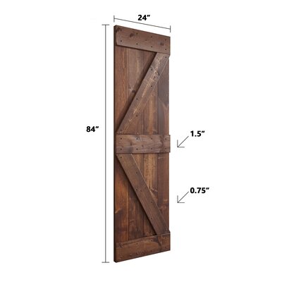 Coast Sequoia Paneled Wood K Series DIY Knotty Barn Door Without ...