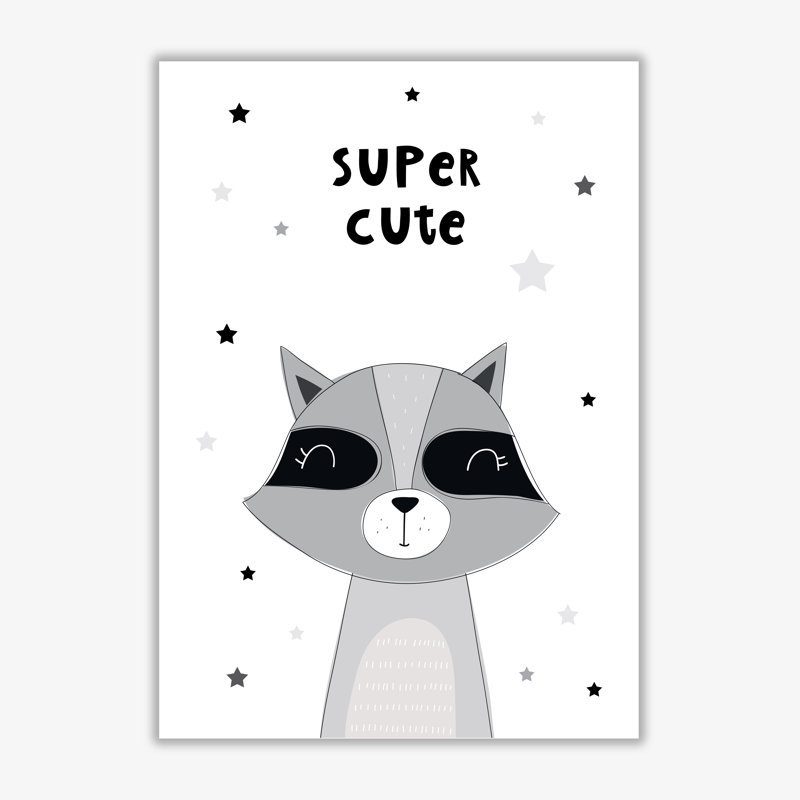 Super Cute Raccoon - Print, No Frame, 42 cm H x 30 cm W x 1 cm D