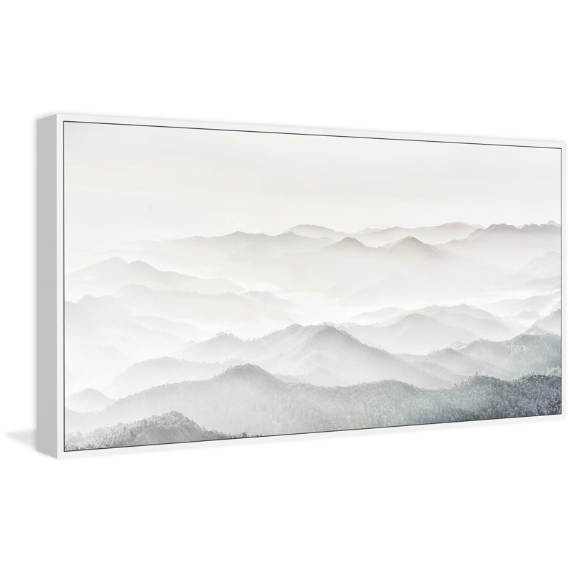 White Mountains - Peinture sur toile avec cadre flottant, L 60 po x H 30 po x P 1,5 po