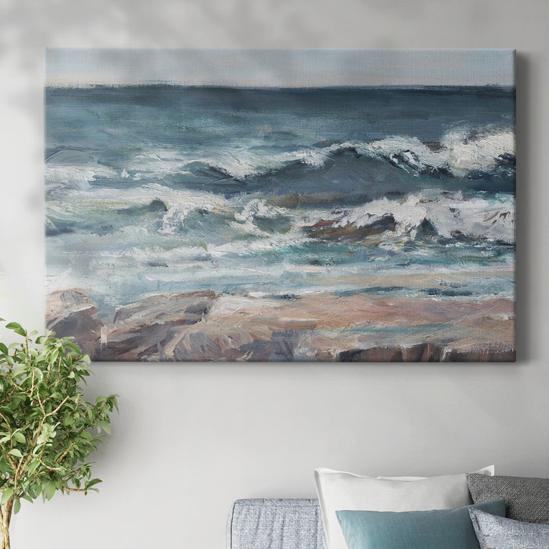 Toile tendue avec châssis Ocean Breakers II, H 32 po x l 48 po