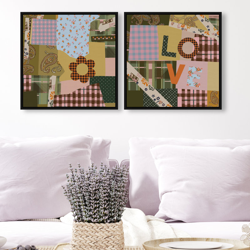 Retro Scarf Set Set by Oliver Gal, 42"H x 42"W, Black Floater Frame