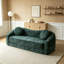 Canapé inclinable à compression courbée convertible, canapé-lit 2 en 1 escamotable, avec base escamotable et siège profond, comprend deux coussins, fauteuil inclinable en chenille deux places-1008685961