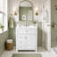 Meuble-lavabo 24 po avec lavabo supérieur, meuble-lavabo moderne avec 2 tiroirs et un tiroir basculant, meuble-lavabo simple-131254498
