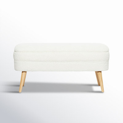 Atchison Wood Upholstered Storage Bench with Wood Legs 40" x 16" x 19" by AllModern