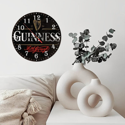 Horloge murale en bois 10 po, mouvement silencieux, à piles (piles AA non incluses), décor artistique, parfait pour les décorations