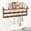 Portemanteau mural avec tablette, crochets à manteau de 29 po fixés au mur avec 9 crochets en métal pour vestibule, salle de bain, chambre à coucher, salon, cuisine, crochets muraux à 2 niveaux pour vêtements, chapeau, serviette, clé, sac à main