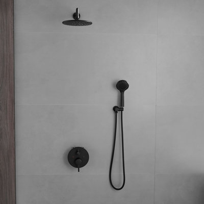 Wall Mounted Shower System With Handheld Shower 2 Handle Shower Faucet Set Brass Shower Trim Kit With Pressure Balance Valve